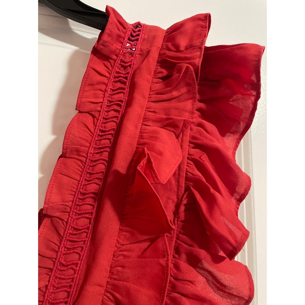 Chic Ruffled Red Maxi Dress - Picture 5 of 10